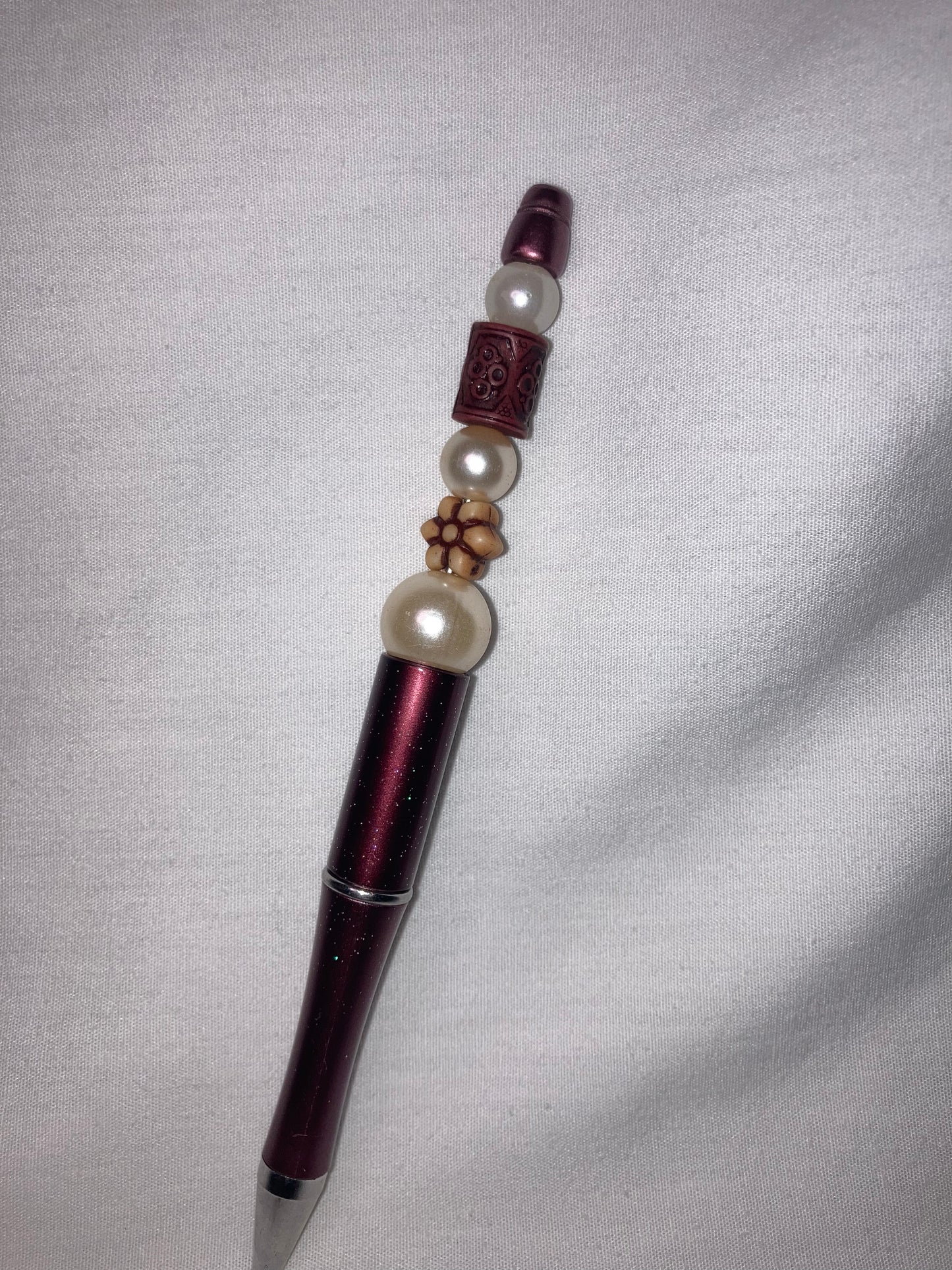 Brown Hand Beaded Pen