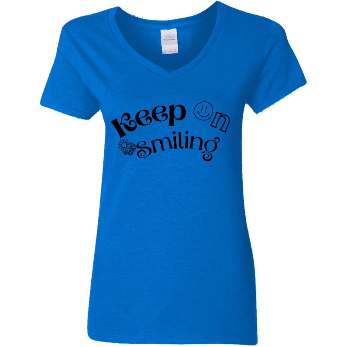 Keep On Smiling - V-Neck T-Shirt