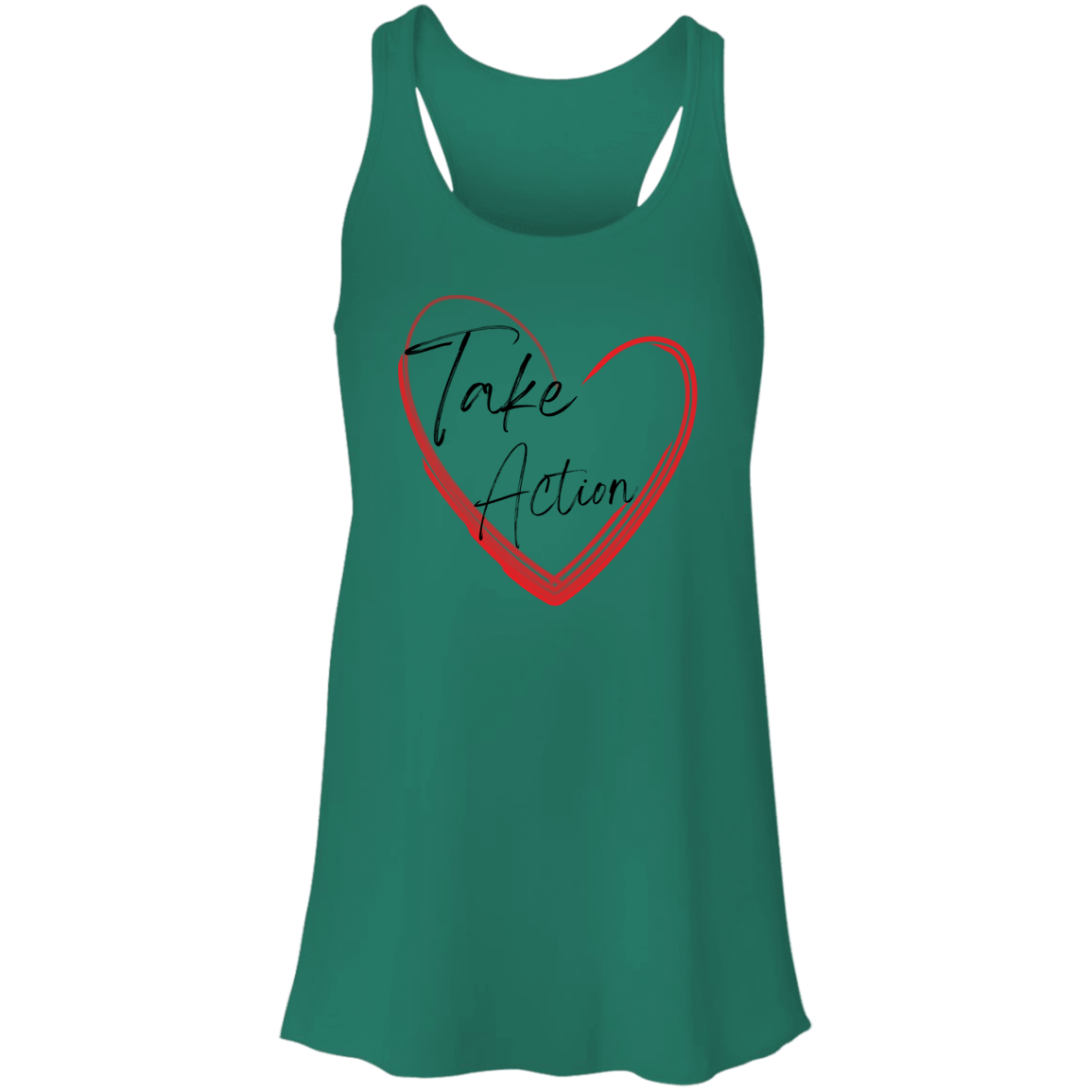 Take Action Heart Racerback Tank