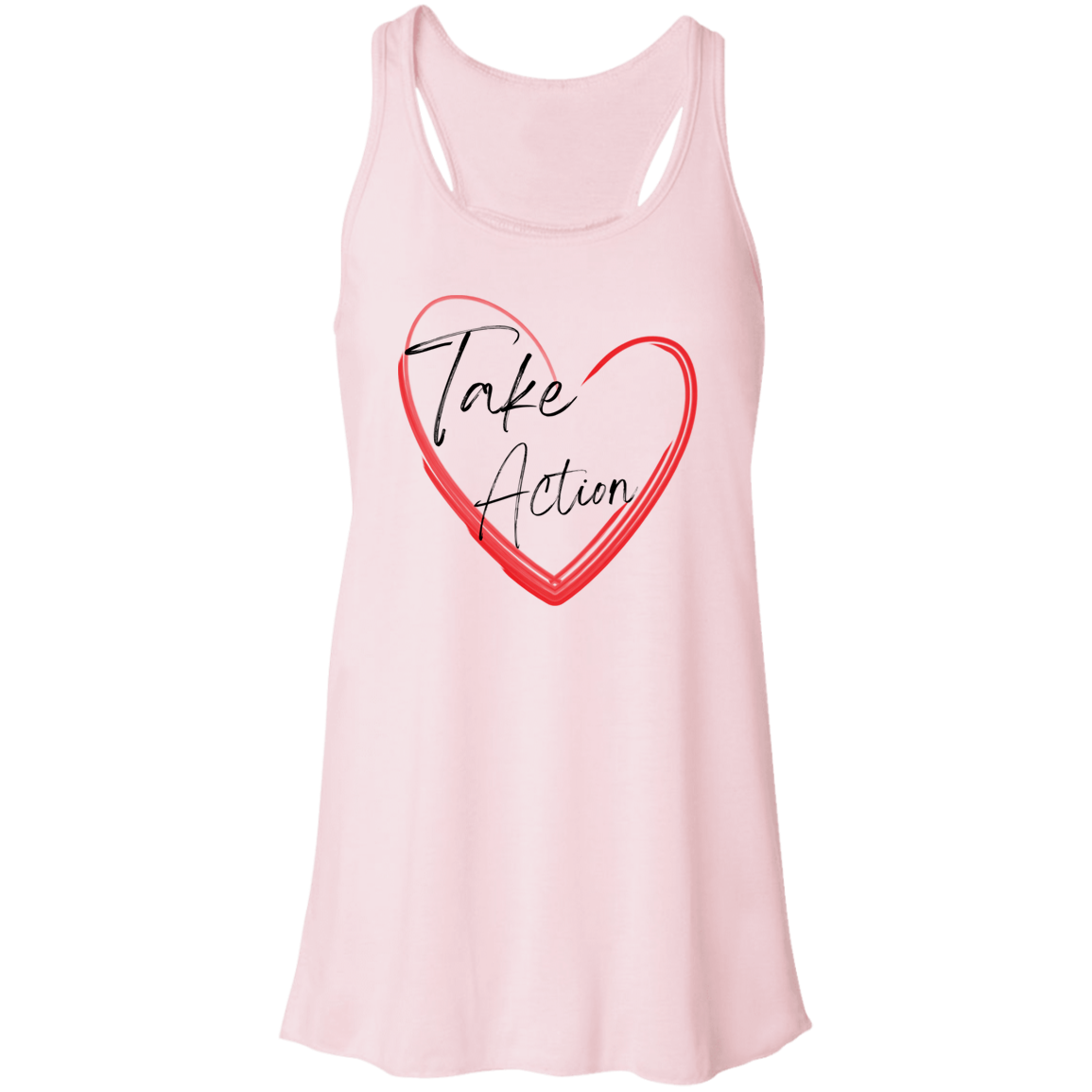 Take Action Heart Racerback Tank