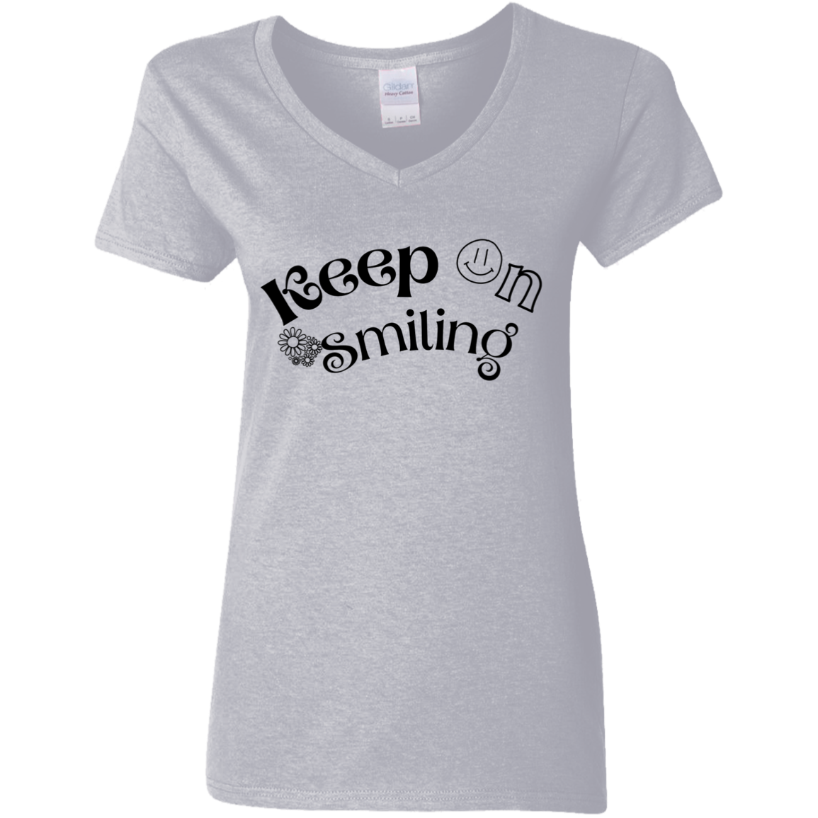 Keep On Smiling - V-Neck T-Shirt