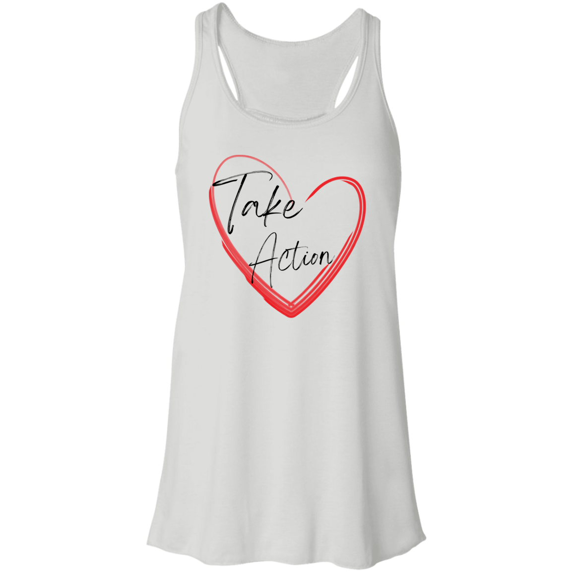 Take Action Heart Racerback Tank