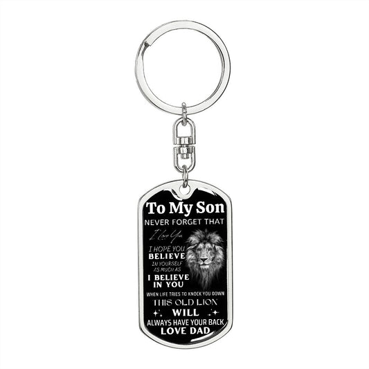 To My Son - Love Dad Lion - Key chain