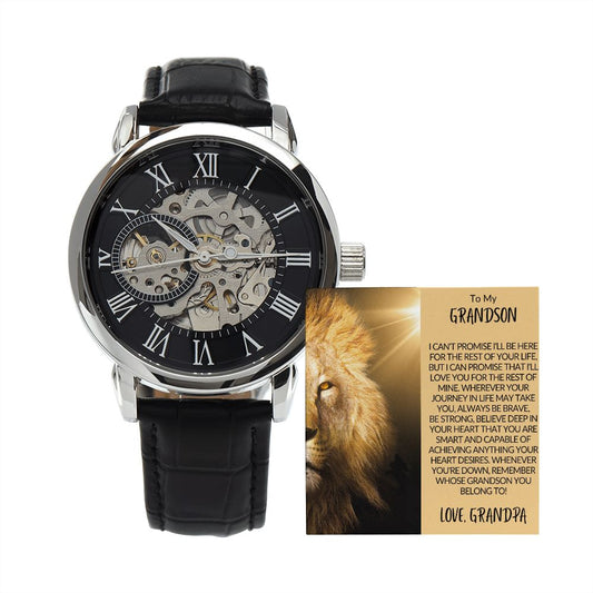 To My Grandson - Love Grandpa - Openwork Watch