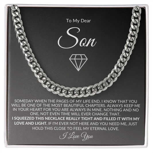 Son Eternal Love | College Gift | Birthday Gift | Back to School | Cuban Link Chain