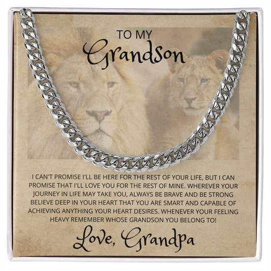 To My Grandson - Love Grandpa - Lion and Cub