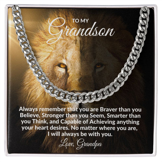 To My Grandson - You Are Brave Strong Smart Lion - Love Grandpa