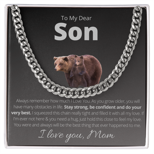 Son | Stay Strong Be Confident | College Gift | Birthday Gift | Back to School |Cuban Link Chain