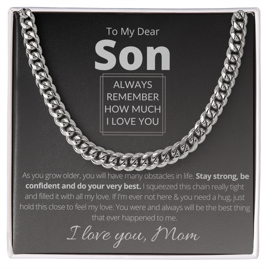 Son | I love You Son | Stay Strong Be Confident | College Gift | Birthday Gift | Back to School |Cuban Link Chain