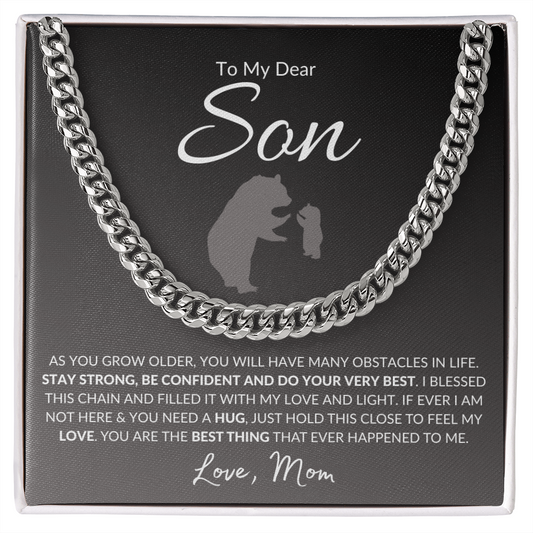 Son | Stay Strong Be Confident | College Gift | Birthday Gift | Cuban Link Chain