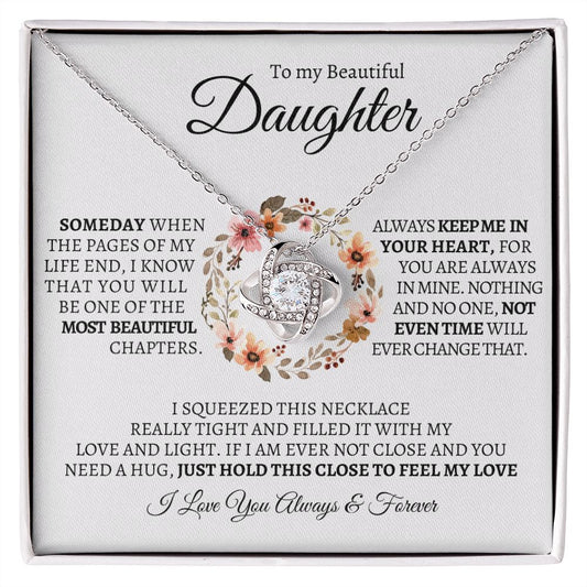 Beautiful Daughter Wreath | Keep Me In Your Heart | Love Knot Necklace