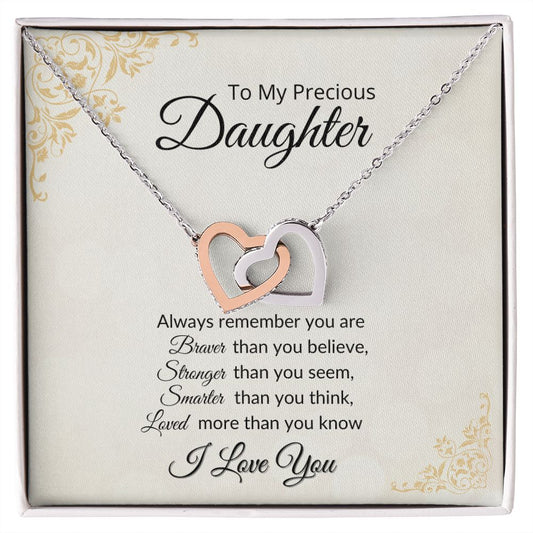 Daughter  Loved More | Interlocking Heart Necklace