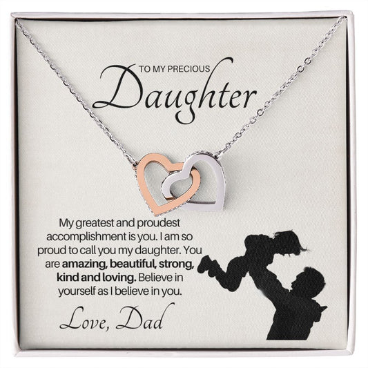 Precious Daughter - Love Dad | Interlocking Hearts Necklace