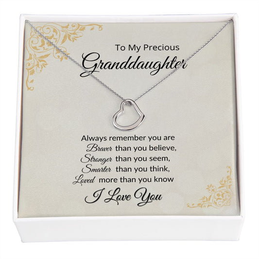 Granddaughter Delicate Heart Necklace