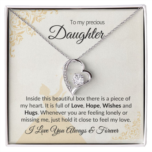 Daughter Princess - Love Hope Wishes Hugs | Forever Love Necklace