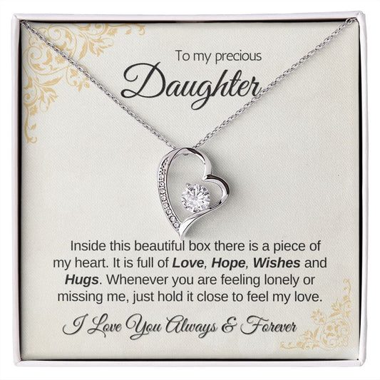 Daughter Love Hope Wishes Hugs | Forever Love Necklace