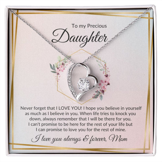 Daughter - Love MOM | Wedding Gift | Birthday Gift | Forever Love Necklace