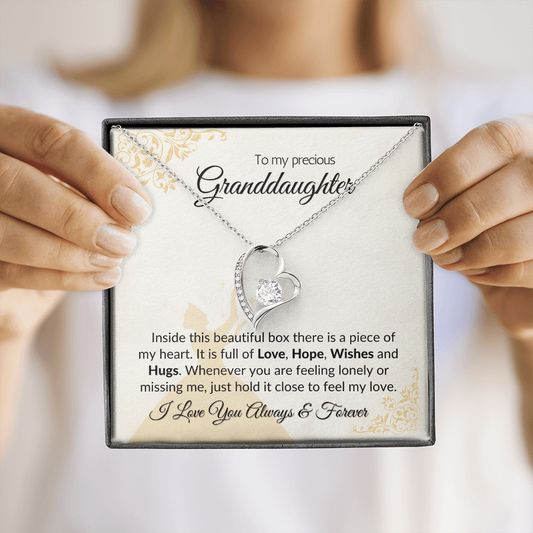 Granddaughter Love Hope Wishes Hugs | Forever Love Necklace