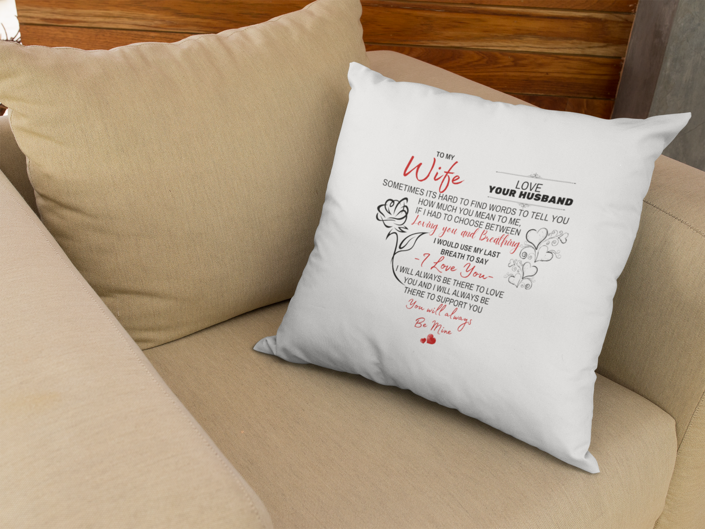 Be Mine Large Square Pillow